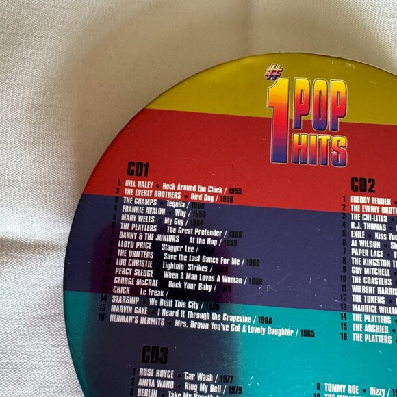 United Audio Entertainment Embossed Tin - 3 CD Set - #1 Pop Hits - 48 Tracks - Picture 3 of 9